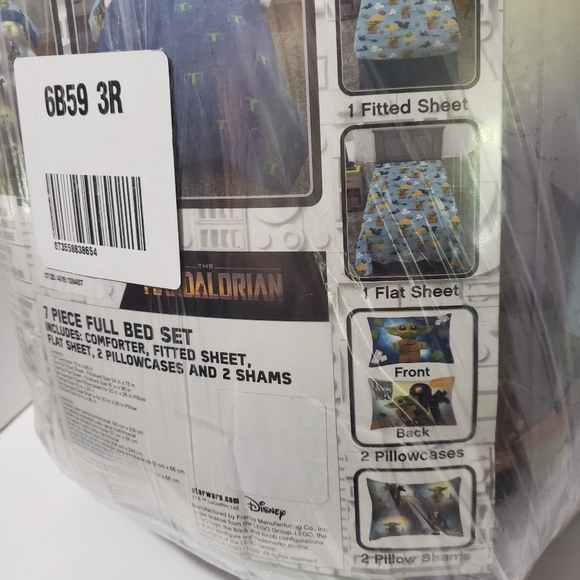 Star Wars Lego Mandalorian Full Size sheet set and reversible comforter. Yoda - Picture 6 of 8